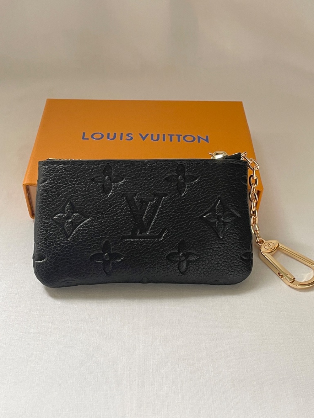 Louis Vuitton Monogram Canvas Key Pouch Coin Purse Pochette Cles Black - Picture 2 of 10